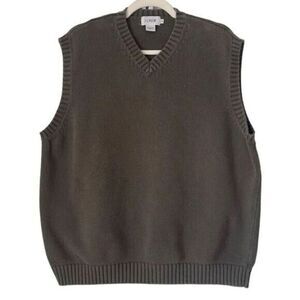 J Crew Green Sweater Vest Size XL‎ 100% Cotton